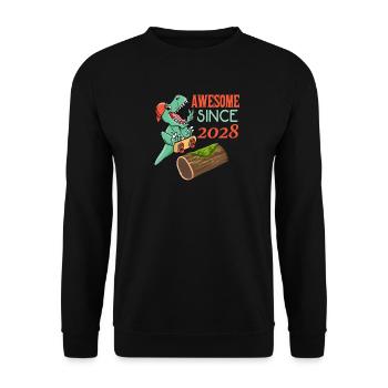 Dino Skater Anniversaire 2028 - Sweat-shirt Unisexe - noir - Devant - Alina (178cm) & Michal (187cm)