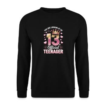 13th birthday teenager gift - Unisex Sweatshirt - black - Front - Alina (178cm) & Michal (187cm)