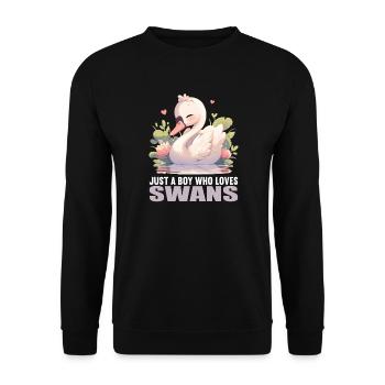 Swans Swan - Unisex Sweatshirt - black - Front - Alina (178cm) & Michal (187cm)