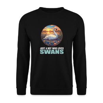 Swans Swan - Unisex Sweatshirt - black - Front - Alina (178cm) & Michal (187cm)
