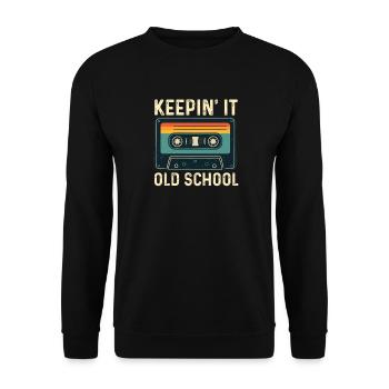 Keepin' It Old School Hip Hop Culture Rétro - Sweat-shirt Unisexe - noir - Devant - Alina (178cm) & Michal (187cm)