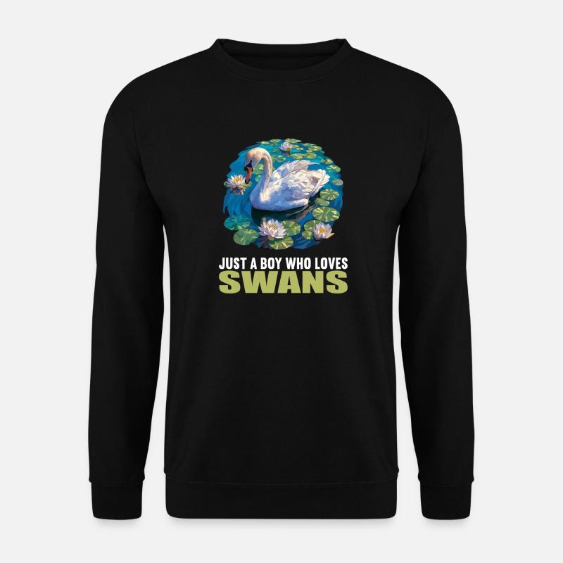 Schwäne Schwan - Unisex Pullover - Schwarz