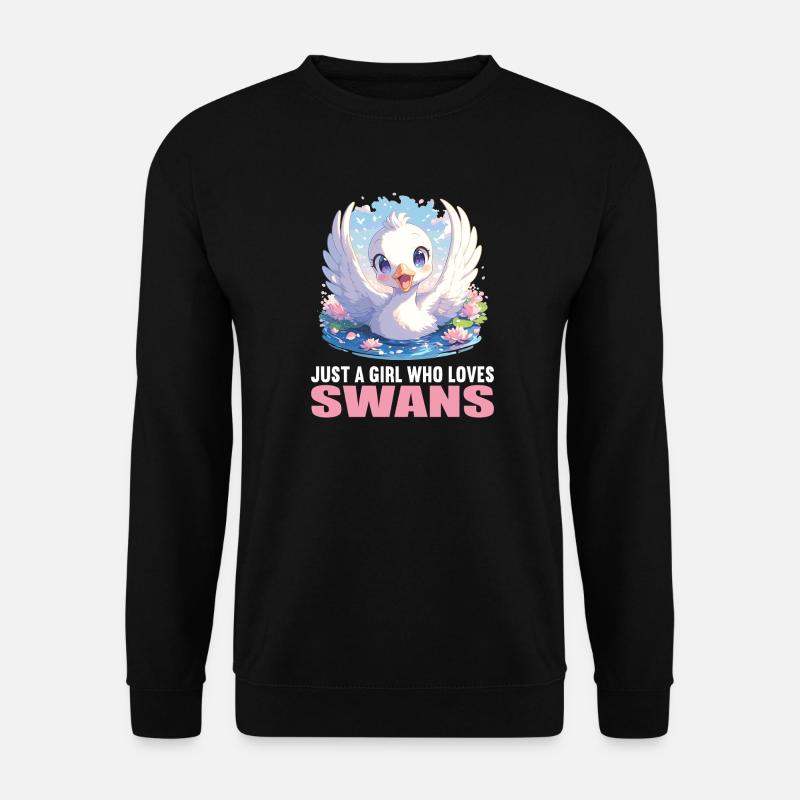 Schwäne Schwan - Unisex Pullover - Schwarz
