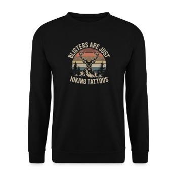Funny saying retro mountains hiking gift - Unisex Sweatshirt - black - Front - Alina (178cm) & Michal (187cm)