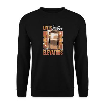 Ascenseur pour tout-petits et enfants - Sweat-shirt Unisexe - noir - Devant - Alina (178cm) & Michal (187cm)