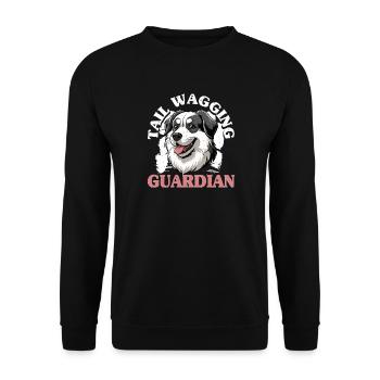 Alabai Dog Tail Wagging Guardian - Unisex Sweatshirt - black - Front - Alina (178cm) & Michal (187cm)