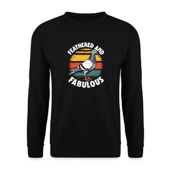 Pigeons Éleveurs de pigeons À plumes et fabuleux - Sweat-shirt Unisexe - noir - Devant - Alina (178cm) & Michal (187cm)