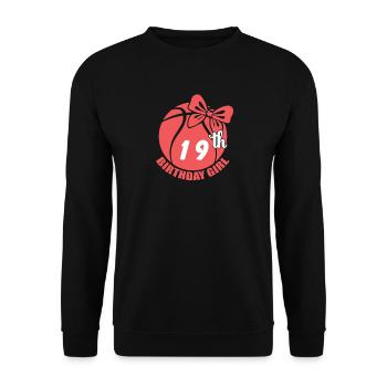 Basket-ball 19e anniversaire Basketteur - Sweat-shirt Unisexe - noir - Devant - Alina (178cm) & Michal (187cm)