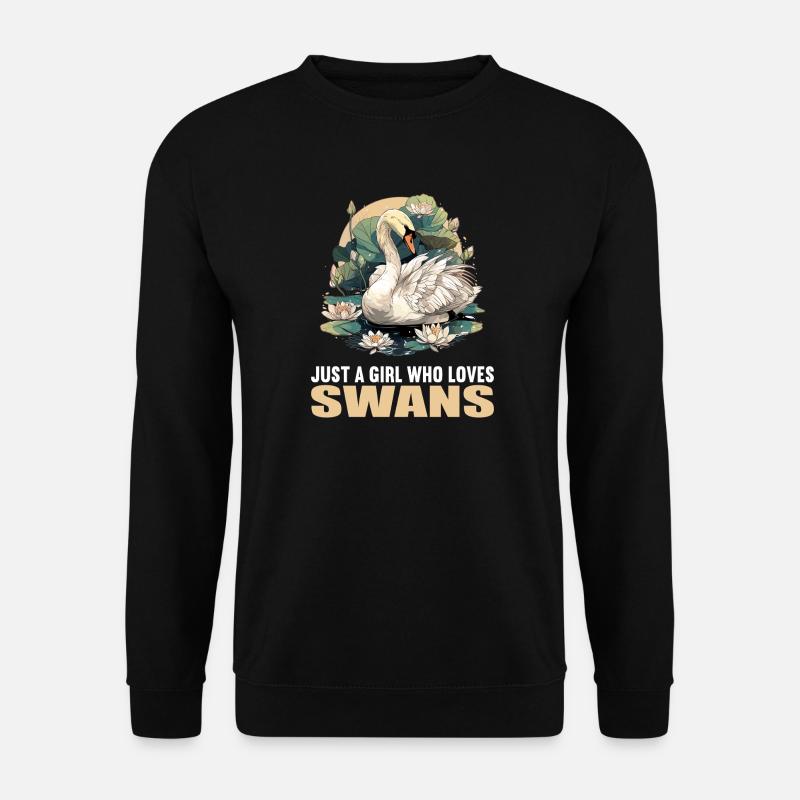 Schwäne Schwan - Unisex Pullover - Schwarz