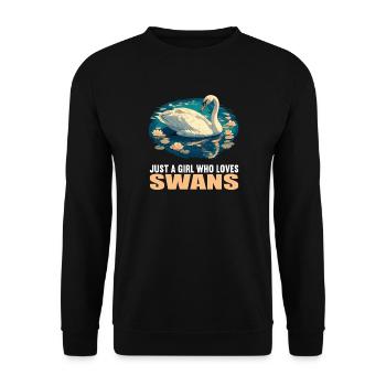 Swans Swan - Unisex Sweatshirt - black - Front - Alina (178cm) & Michal (187cm)