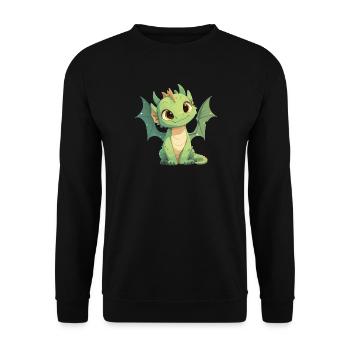 Drachen Drache - Unisex Pullover - Schwarz - Vorne - Alina (178cm) & Michal (187cm)