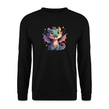 Drachen Drache - Unisex Pullover - Schwarz - Vorne - Alina (178cm) & Michal (187cm)