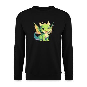 Drachen Drache - Unisex Pullover - Schwarz - Vorne - Alina (178cm) & Michal (187cm)