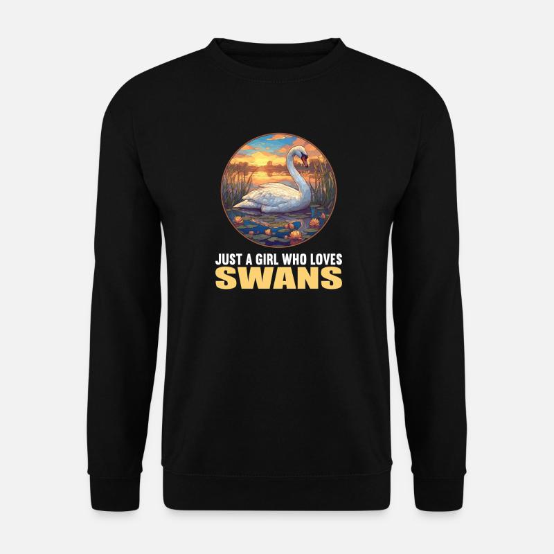 Schwäne Schwan - Unisex Pullover - Schwarz