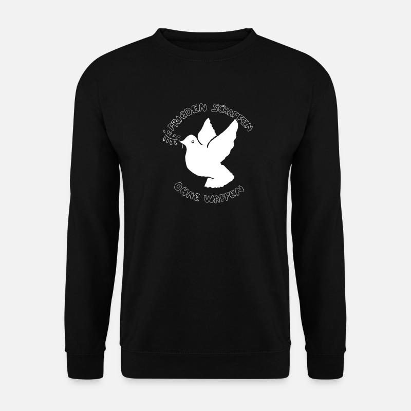 Frieden Schaffen: Friedenshoffnung auf Taube - Unisex Pullover - Schwarz