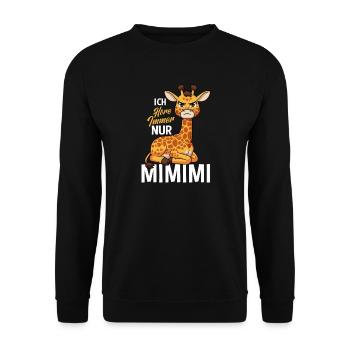 Ich Höre Immer Nur Ein Mimimi Giraffe - Unisex Pullover - Schwarz - Vorne - Alina (178cm) & Michal (187cm)