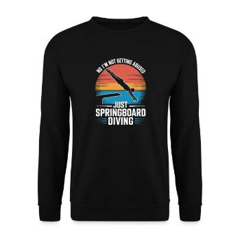 Kunstspringen Turmspringer Sprungbrett - Unisex Pullover - Schwarz - Vorne - Alina (178cm) & Michal (187cm)