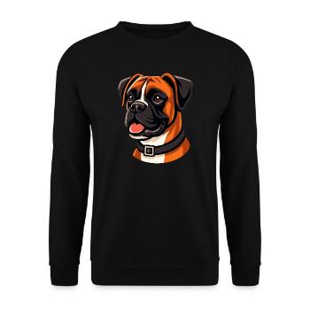 Portrait de chien boxeur expressif - Sweat-shirt Unisexe - noir - Devant - Alina (178cm) & Michal (187cm)