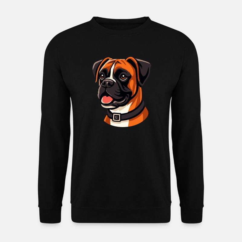 Ausdrucksstarkes Boxer-Hunde-Porträt - Unisex Pullover - Schwarz