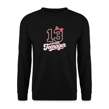 13th birthday teenager gift - Unisex Sweatshirt - black - Front - Alina (178cm) & Michal (187cm)