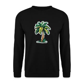 Palm tree - Unisex Sweatshirt - black - Front - Alina (178cm) & Michal (187cm)