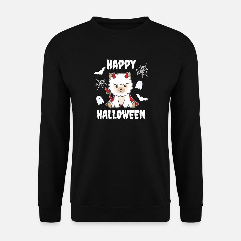 Alpaca Happy Halloween Devil Costume - Unisex Sweatshirt - black