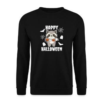 Costume de raton laveur joyeux Halloween citrouille fantôme - Sweat-shirt Unisexe - noir - Devant - Alina (178cm) & Michal (187cm)