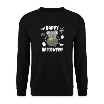 Mouse Happy Halloween Witch's Cauldron Bat - Unisex Sweatshirt - black - Front - Alina (178cm) & Michal (187cm)