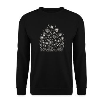 Playful floral pattern - Unisex Sweatshirt - black - Front - Alina (178cm) & Michal (187cm)