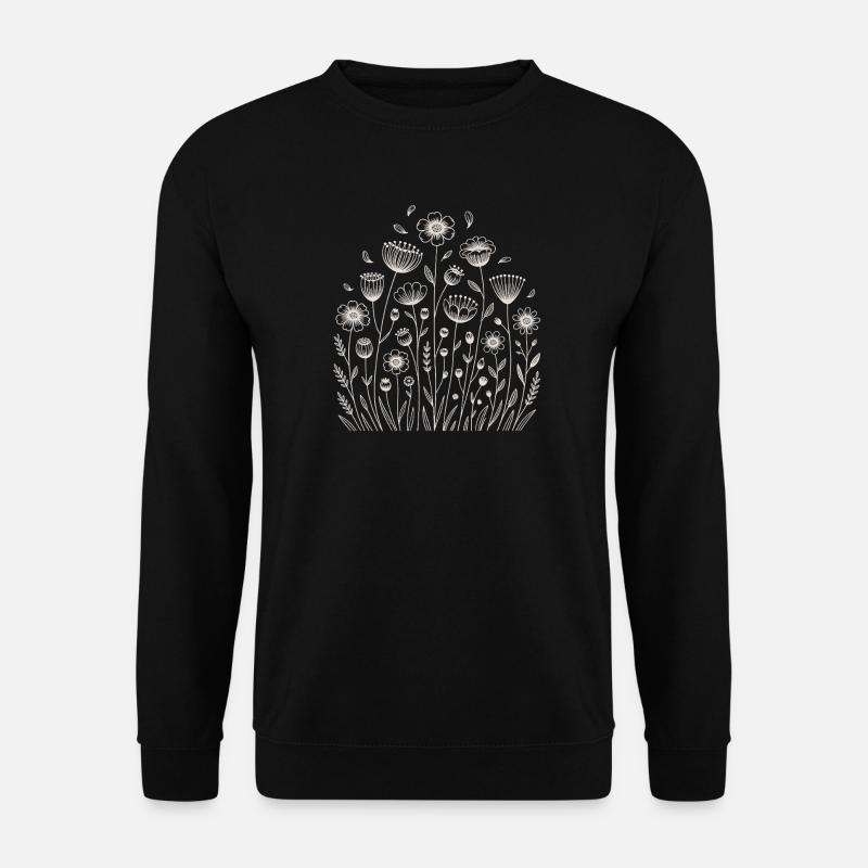 Playful floral pattern - Unisex Sweatshirt - black