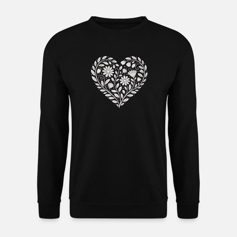 Blumenherz Muster Florist - Unisex Pullover - Schwarz