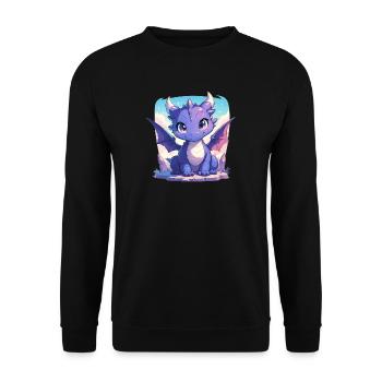 Drachen Drache - Unisex Pullover - Schwarz - Vorne - Alina (178cm) & Michal (187cm)