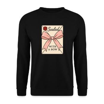 Coquette Aesthetic Bow Pattern Girly Pastel - Unisex Sweatshirt - black - Front - Alina (178cm) & Michal (187cm)