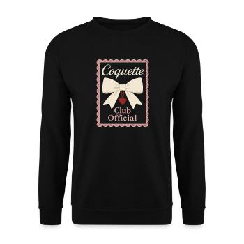 Coquette Aesthetic Bow Pattern Girly Pastel - Unisex Sweatshirt - black - Front - Alina (178cm) & Michal (187cm)