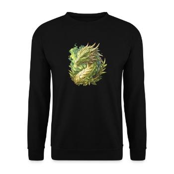 Drachen Drache - Unisex Pullover - Schwarz - Vorne - Alina (178cm) & Michal (187cm)