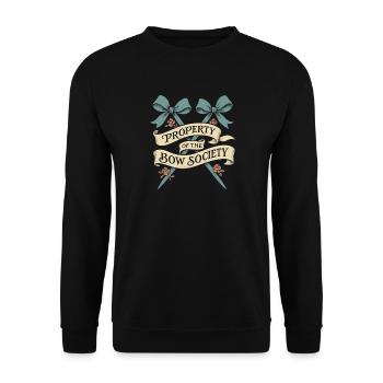 Coquette Aesthetic Bow Pattern Girly Pastel - Unisex Sweatshirt - black - Front - Alina (178cm) & Michal (187cm)