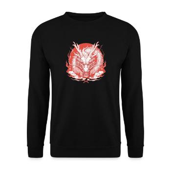 Drachen Drache - Unisex Pullover - Schwarz - Vorne - Alina (178cm) & Michal (187cm)