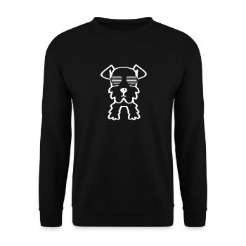 Schnauzer cool avec lunettes de soleil minimaliste - Sweat-shirt Unisexe - noir - Devant - Alina (178cm) & Michal (187cm)
