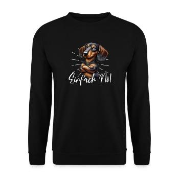 Just Nope Dachshund Dachshund Wire-haired Dachshund - Unisex Sweatshirt - black - Front - Alina (178cm) & Michal (187cm)