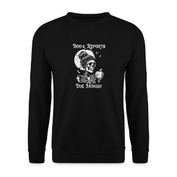 Funny Teacher Skeleton Halloween Classroom - Unisex Sweatshirt - black - Front - Alina (178cm) & Michal (187cm)