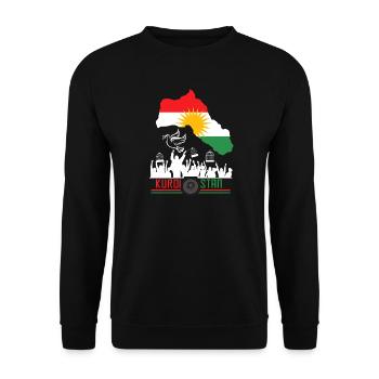 Kurdish flags with Kurdistan Kurd - Unisex Sweatshirt - black - Front - Alina (178cm) & Michal (187cm)