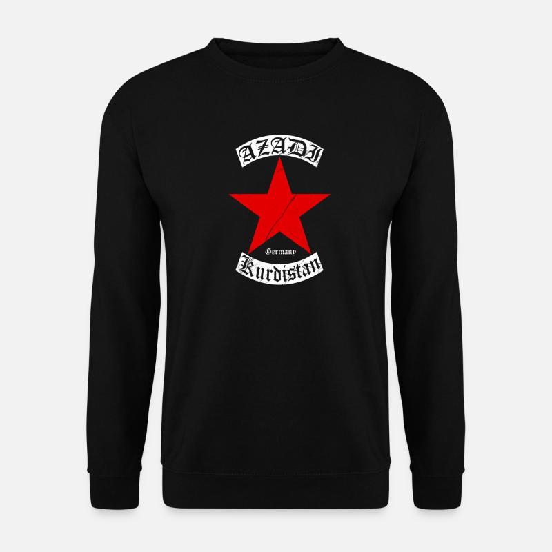 Kurdistan Kurden Großer Rotstern mit Text - Unisex Pullover - Schwarz