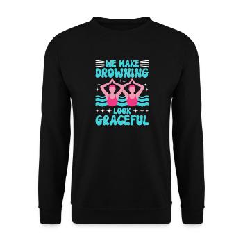 Synchronschwimmen Kunstschwimmen Wassersport - Unisex Pullover - Schwarz - Vorne - Alina (178cm) & Michal (187cm)