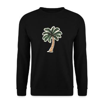 Palm tree - Unisex Sweatshirt - black - Front - Alina (178cm) & Michal (187cm)