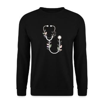 Conception de stéthoscope floral - Sweat-shirt Unisexe - noir - Devant - Alina (178cm) & Michal (187cm)