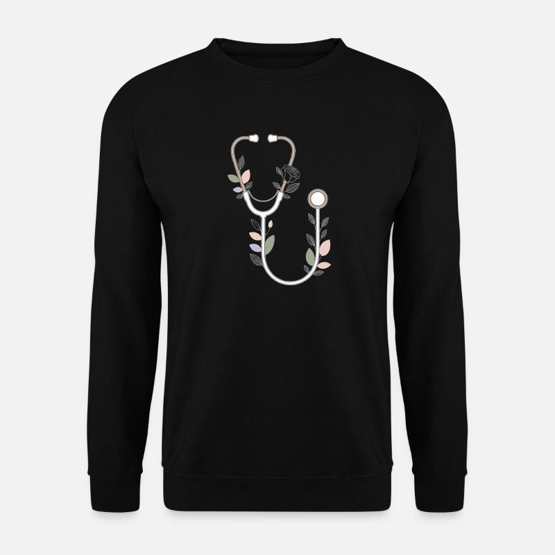 Blumenstethoskop Design - Unisex Pullover - Schwarz