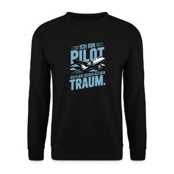 Pilot Gift Idea - Unisex Sweatshirt - black - Front - Alina (178cm) & Michal (187cm)