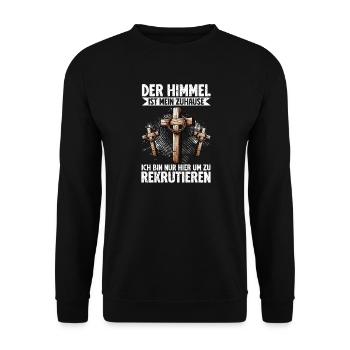 Jesus Christus Gott Bibel Christlicher Religiöses - Unisex Pullover - Schwarz - Vorne - Alina (178cm) & Michal (187cm)