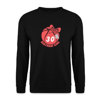 Basketball 30. Geburtstag Basketballerin - Unisex Pullover - Schwarz - Vorne - Alina (178cm) & Michal (187cm)