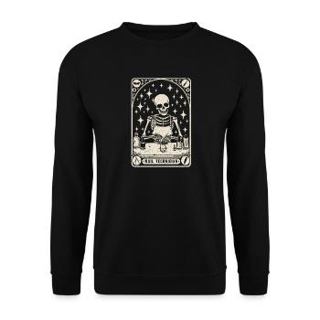 Nageldesignerin Nail Technician Tarot Card - Unisex Pullover - Schwarz - Vorne - Alina (178cm) & Michal (187cm)